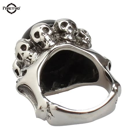Fivetwoo Top Quality Punk 316l Stainless Steel Skull Ring For Men