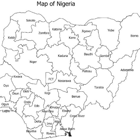 a map of nigeria showing the 36 states and federal capital territory download scientific