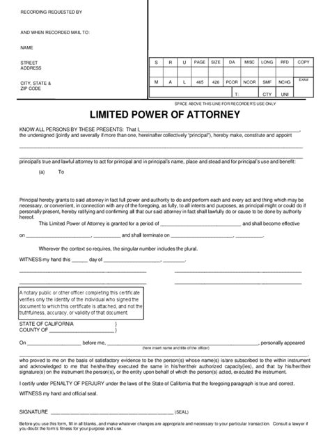 Free Blank Printable Medical Power Of Attorney Forms California