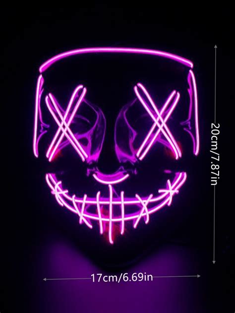 Halloween Neon Led Purge Mask Masque Masquerade Party Masks Light Grow
