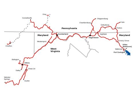 Western Maryland Railway Map