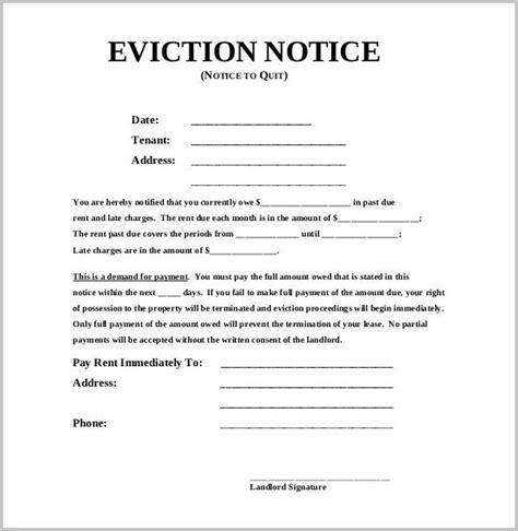 Joke Eviction Notice Template