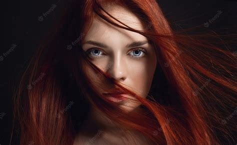 Premium Photo Sexy Beautiful Redhead Girl With Long Hair Beauty