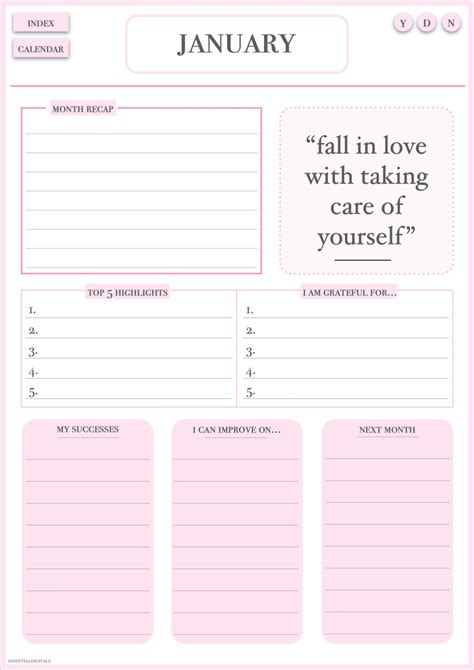 Daily Reflection Journal Self Reflection Goal Planner Digital