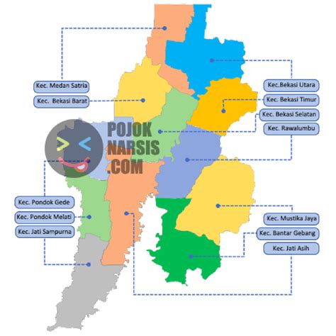 Peta Kota Bekasi HD Vector Infografis Powerpoint Pojok Narsis