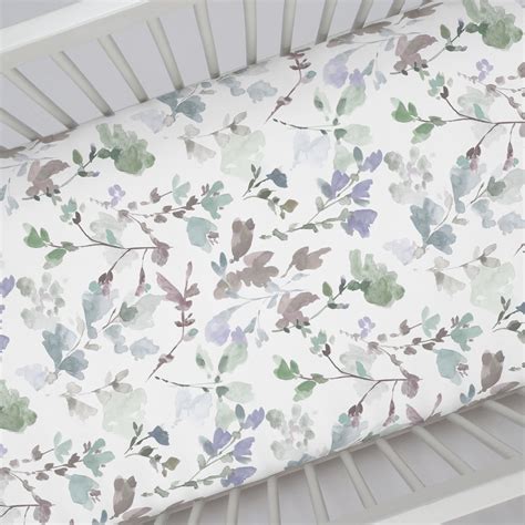 Soft Wildflower Crib Sheet Floral Crib Sheet Crib Sheets Baby Crib