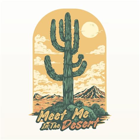 Premium Vector A Graphic Of A Wild West Desert Landscape With A