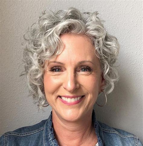 Ideas for mature women with gray hair. Short Curly Gray Hairstyle for Older Women | Short curly ...