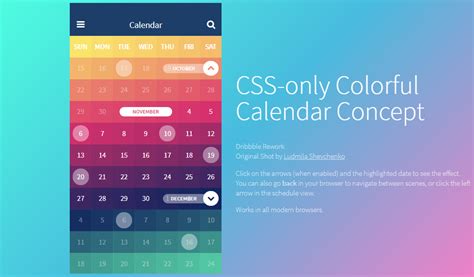 20 Css Calendar Examples Inspiration Design Onaircode