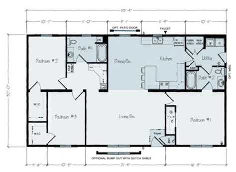 Townsland 1600 Square Foot Ranch Floor Plan