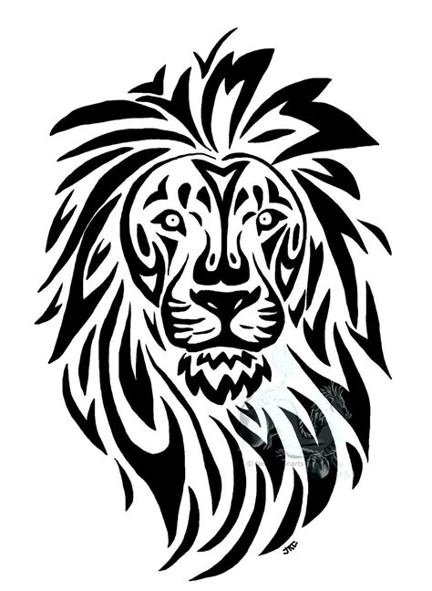 Lion Line Drawing Tattoo Tribal Lion Tattoo Tribal Lion Lion Line
