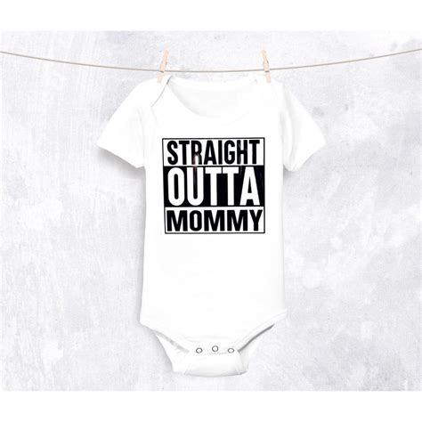 Straight Outta Mommy Onesie Cute Baby Onesie Funny Baby Etsy Funny Babies Funny Baby