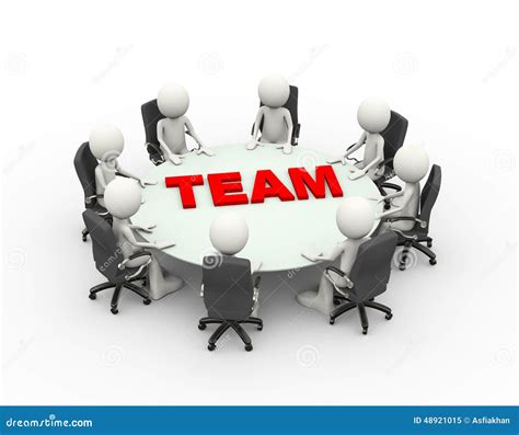 3d People Business Meeting Conference Team Table Royalty Free