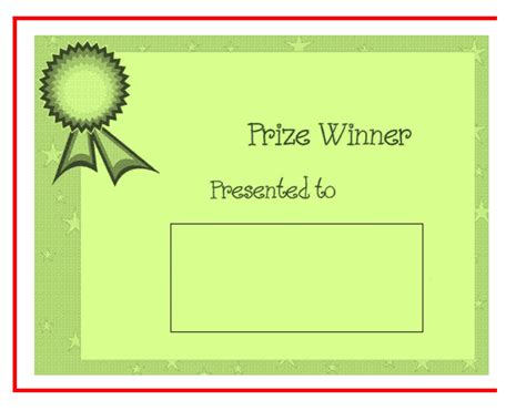 Prize Winner Certificate Free Download Template