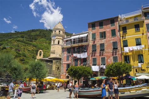 View Of Vernazza Village Cinque Terre Editorial Photo Image Of