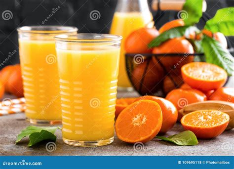 Mandarin Orange Juice Refreshing Summer Drink Stock Photo Image Of