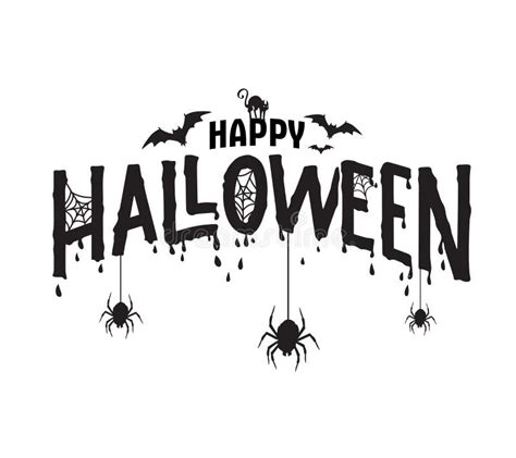 Happy Halloween Typography Vector Spooky Text Stock Vector