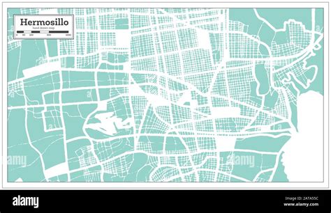 Hermosillo Mexico City Map In Retro Style Outline Map Vector