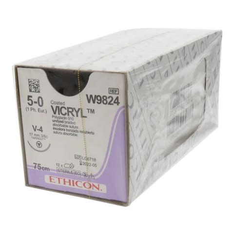 Johnson And Johnson Ethicon Sutures Vicryl 50 W9824 Box12 Surgical