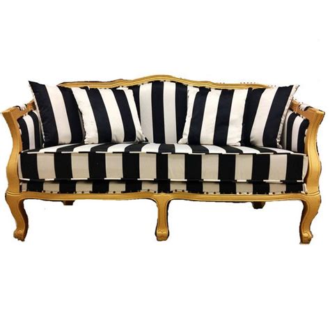 Black And White Striped Sofa Full Visualize