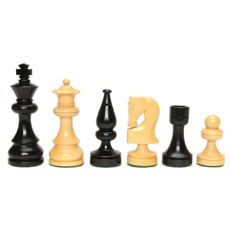 Grand Russian Style Chess Set - Weighted Pieces & Black Stained Wood Board 19 in. - Wood Expressions