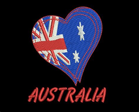 Australia Flag Machine Embroidery Design Embroidery Files 3 Etsy