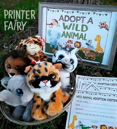 Adopt A Wild Animal Safari Birthday Party Safari Sign Pet Etsy