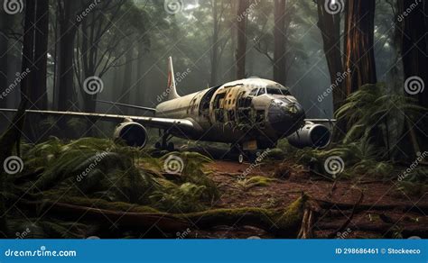 Post Apocalyptic Plane In The Woods A Realistic Image By Martin Rak
