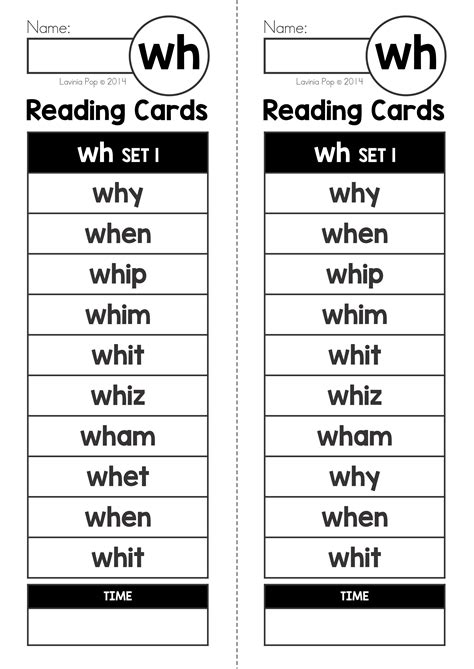 Digraph Wh Words