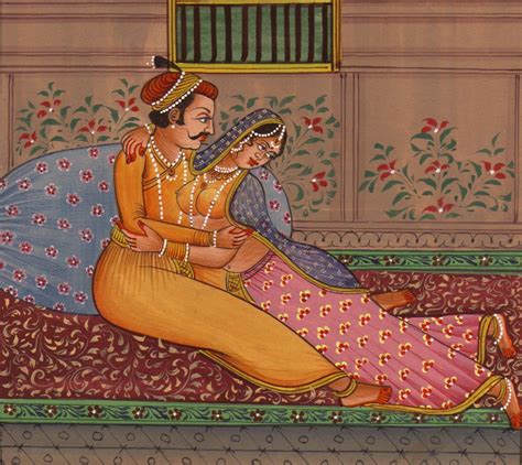 Mughal Miniature Artwork Handmade Moghul Harem Erotic Watercolor Paper