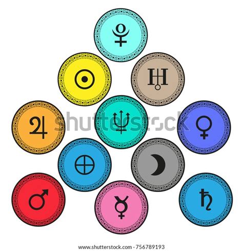 Astrology Planets Vector Symbols Image Vectorielle De Stock Libre De