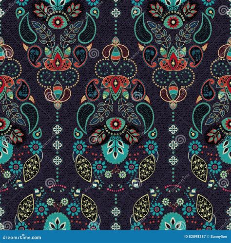 Dark Paisley Seamless Pattern Original Decorative Backdrop Indian
