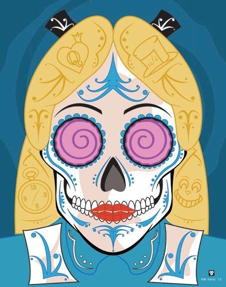 Sugar Skull Alice In Wonderland Sugar Skull Art Sugar Skull