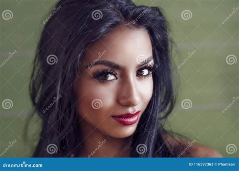 Beautiful Young Woman With Long Dark Hair Stock Image Image Of Female