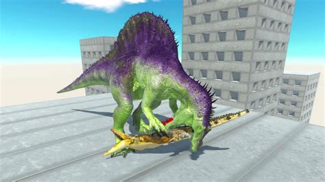 Spinosaurus On Wobbly Buildings Vs All Units Animal Revolt Battle