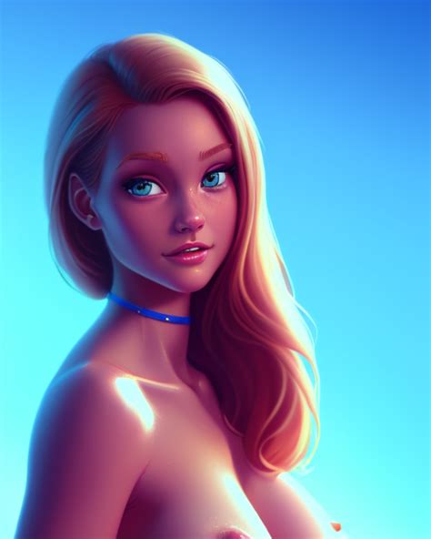 Rule 34 1girls Ai Generated Big Lips Blonde Hair Blue Eyes Breasts Button Nose Choker Female