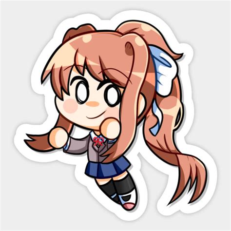 Chibi Monika Doki Doki Literature Club Sticker Teepublic