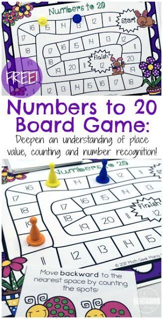 Spring Number Recognition Counting Game For Kindergarten 1 20