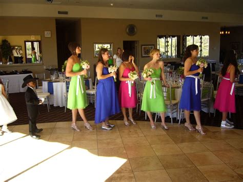 Bridesmaids In Multi Colored Dresses My Tucson Wedding