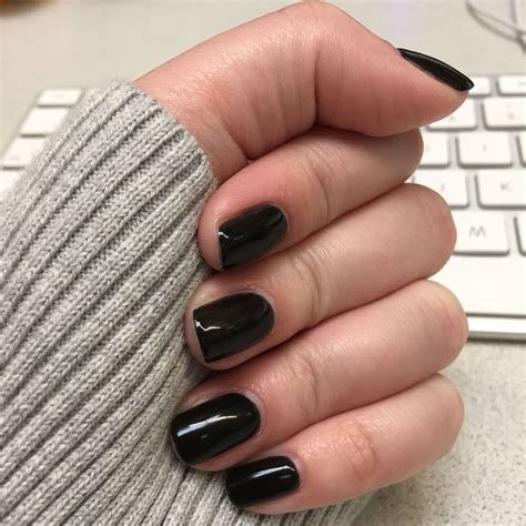 Black Gel Manicure Black Gel Nails Natural Nails Manicure Black Gel