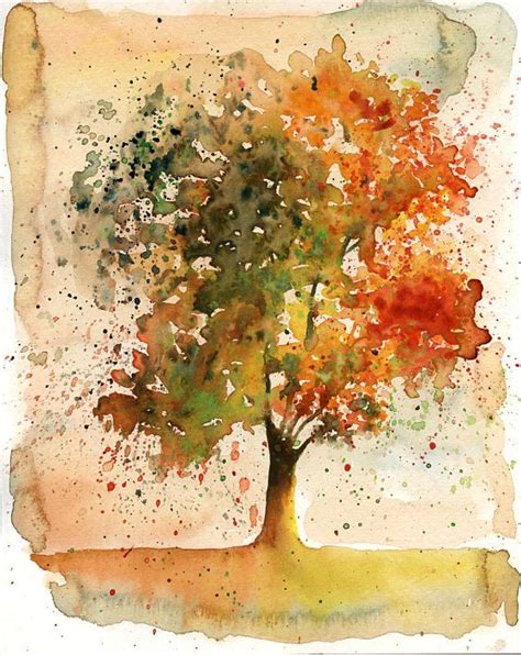 Autumn Tree Love This Watercolor Arte De árboles Árbol De