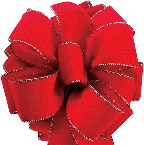 Red Velvet Ribbon Wired 2 5 2 1 2 Inch Wide Wire Edge Gold Trim Clearance 30