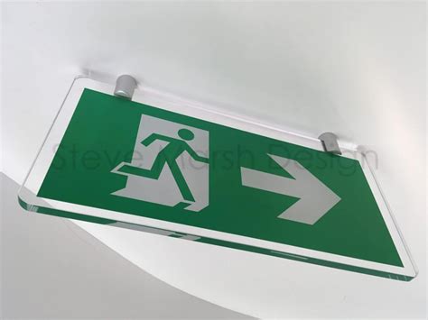 Suspended Acrylic Fire Exit Signs Eec Steve Marsh Design