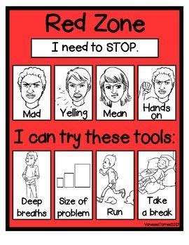 These zones of regulation free printables make excellent visual supports. -Single sheet mini-poster-Adapted from actual Zones of Regulation program-Purchase other zones ...