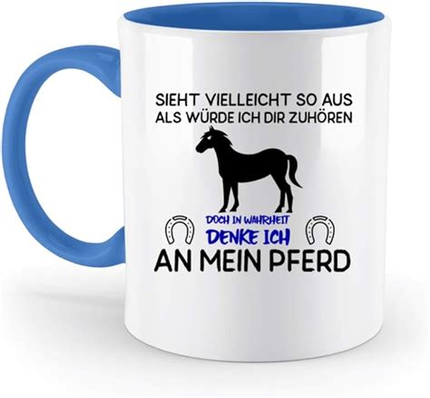 Galeriemode Geschenk Für Pferdebesitzer Reiter Zweifarbige Tasse 330ml Blau Amazonde