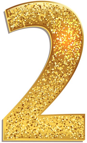 Number Two Gold Shining Png Clip Art Image Number Cake Toppers