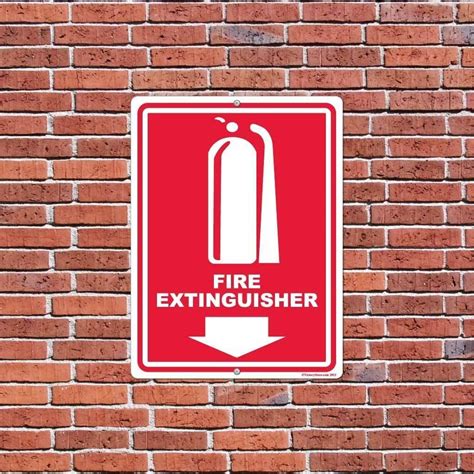 Fire Extinguisher With Down Arrow Sign Or Sticker 10 Corrugated