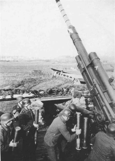 German 88 Mm Anti Aircraft Gun Flak 36 Is Preparing To Open Fire On
