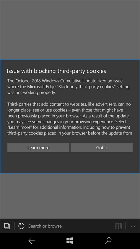 Windows 10 Mobile Cumulative Update Fixes Issues With Microsoft Edge