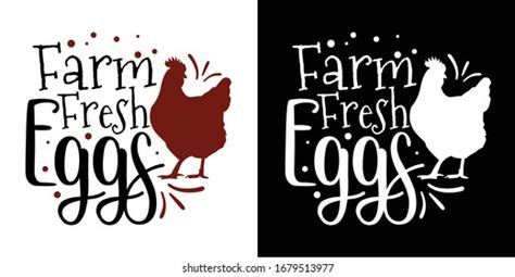 Farm Fresh Eggs Printable Vector Illustration Stock Vector Royalty
